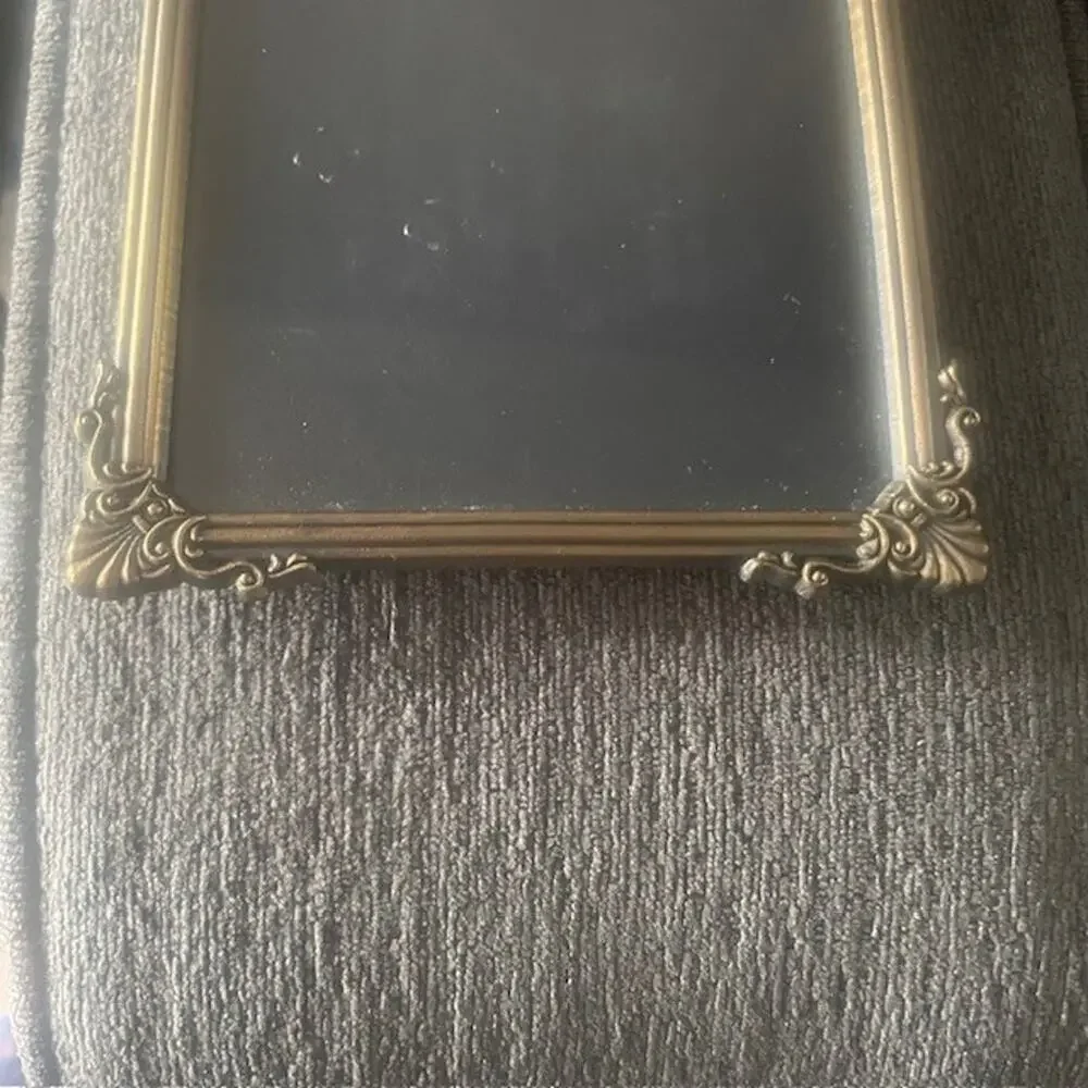 Vintage Bronze Glass Picture Frame Table Top Display 5 X 7